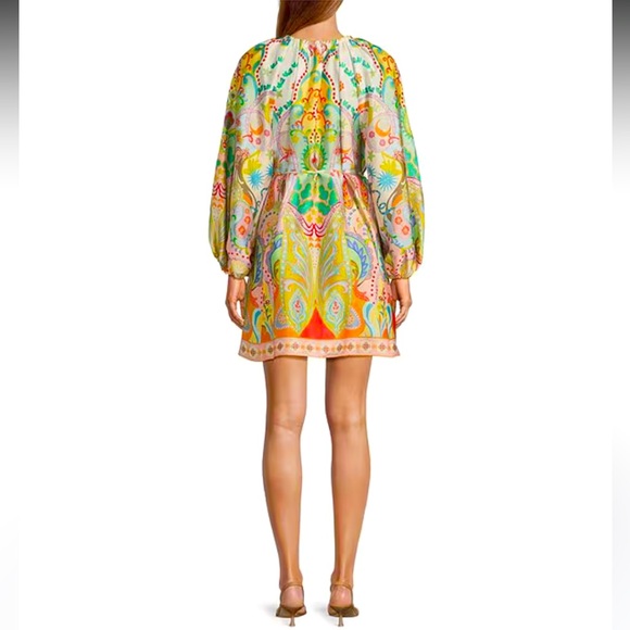 NWT Antonio Melani
Raffaella Printed Satin Tie Neck Long Sleeve Dress - Picture 3 of 4